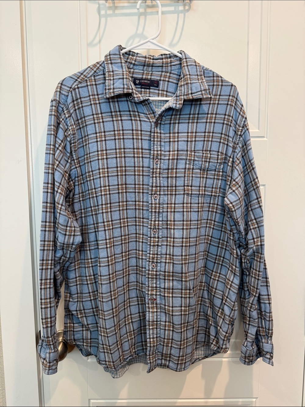 Daniel Cremieux Light Blue and Brown Plaid Button-Down Shirt